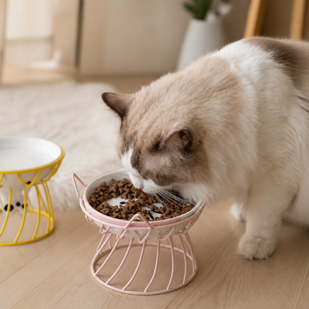 Elaris raised pet bowl with supporting stand
