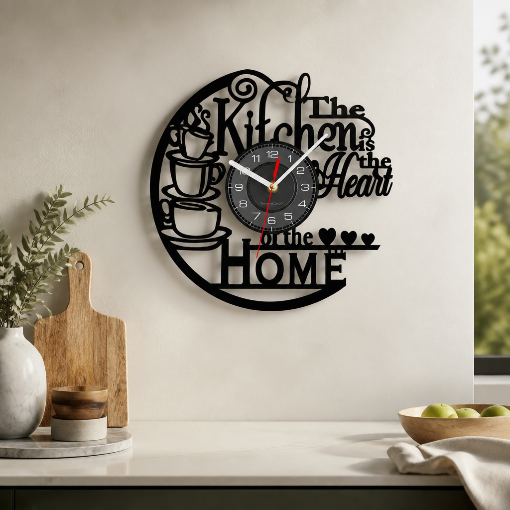 Hearthline kitchen wall clock with kitchen-inspired design