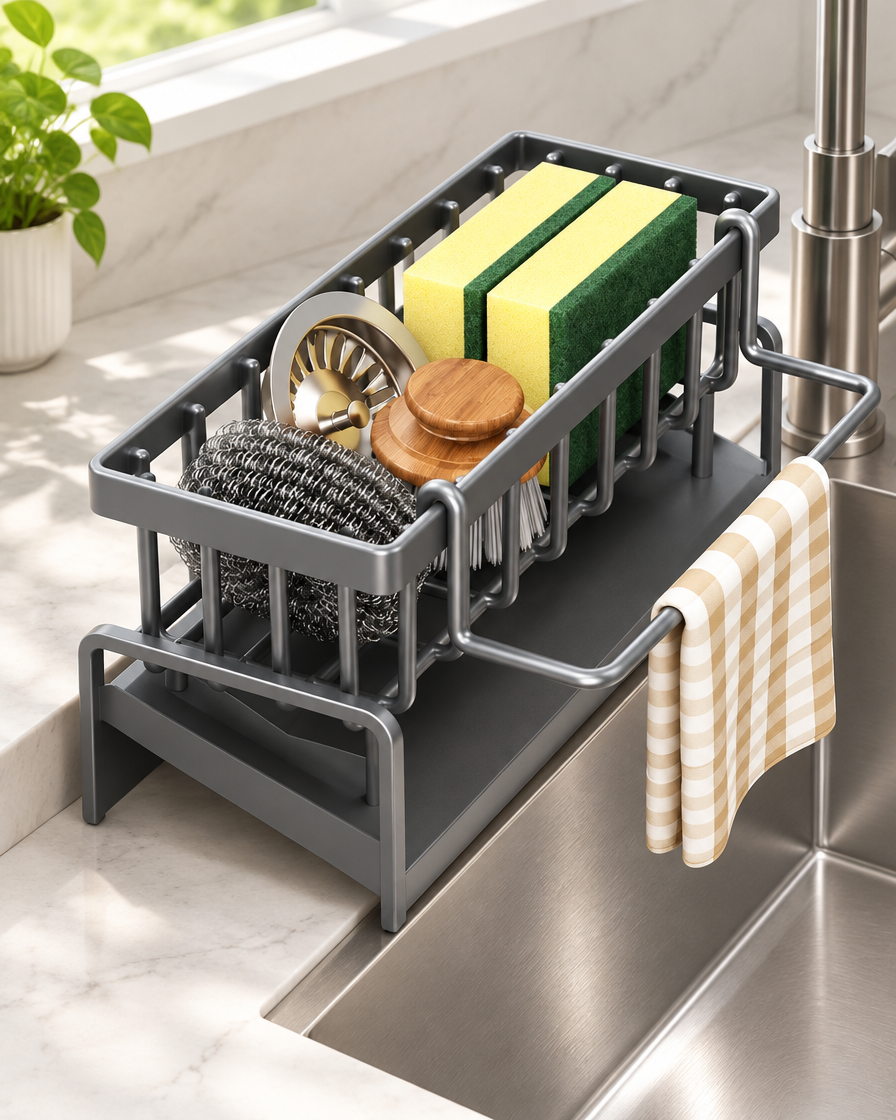 Virelle sink shelf kitchen organizer for spices and accessories