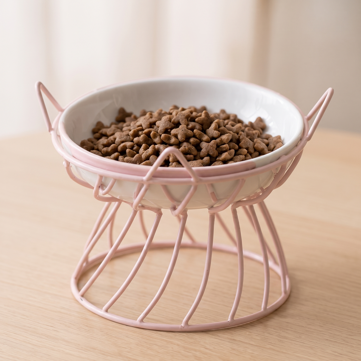 Elaris raised dog and cat bowl feeding setup